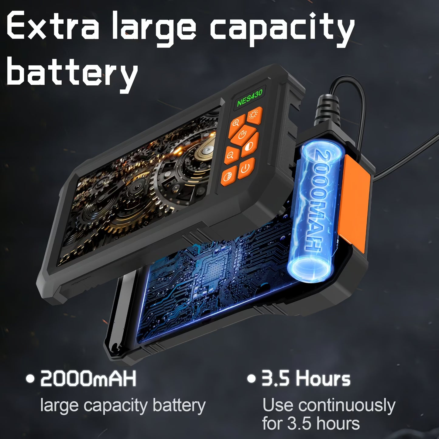 Gravix Inspection Endoscope Camera with Light, 10 meter cable length