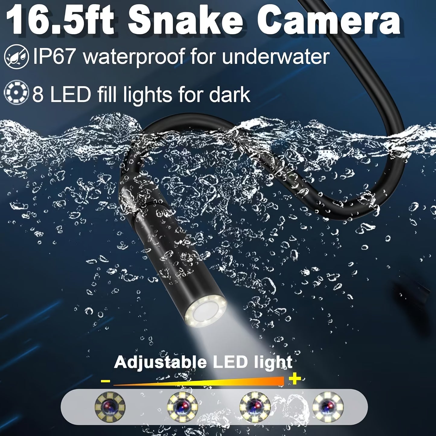 Gravix Inspection Endoscope Camera with Light, 10 meter cable length