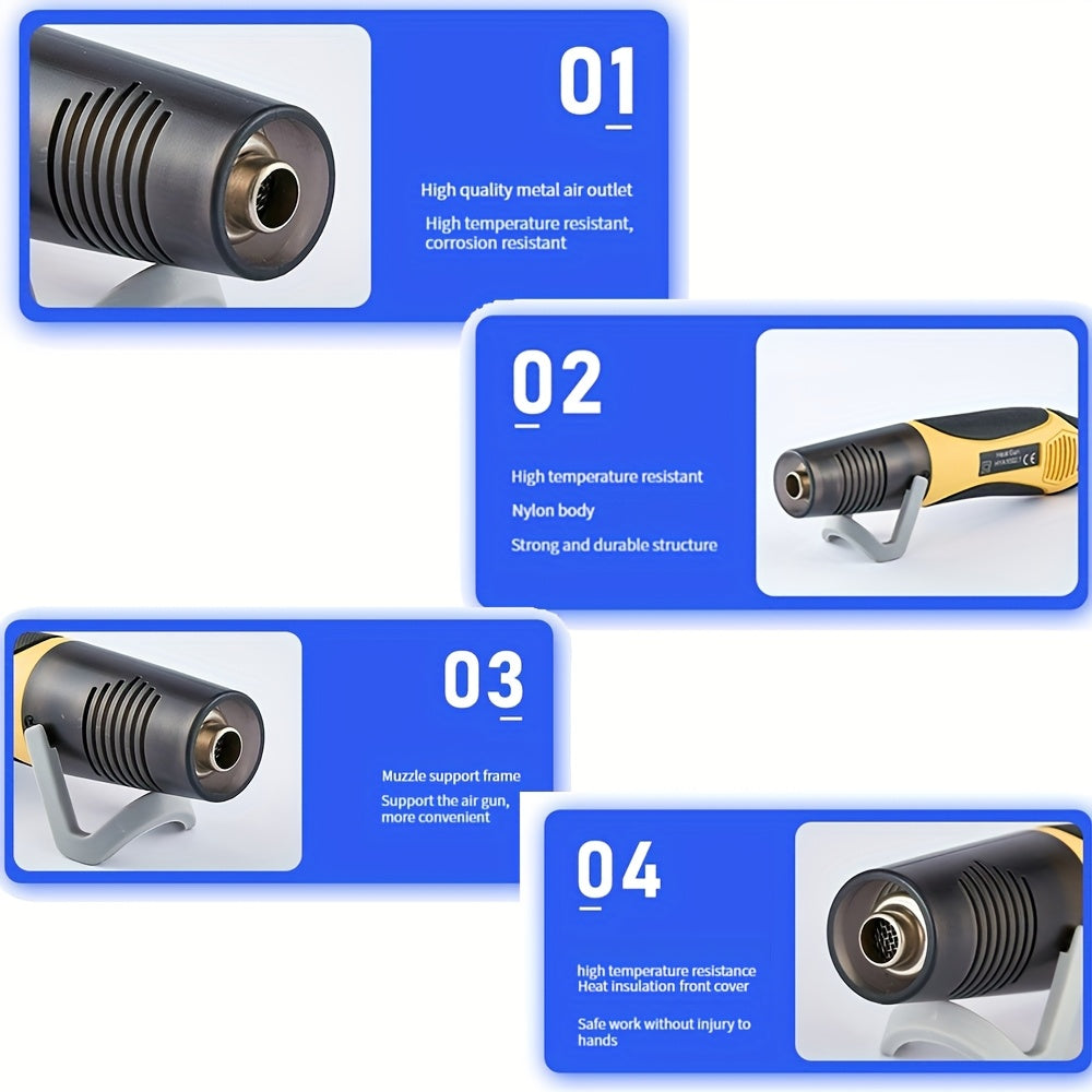 Gravix 350W Dual-Speed Temperature Adjustable Mini Hot Air Gun, 200/300°C