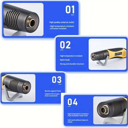 Gravix 350W Dual-Speed Temperature Adjustable Mini Hot Air Gun, 200/300°C